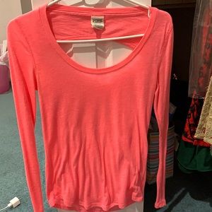 Victoria Secret PINK coral cutout shirt
